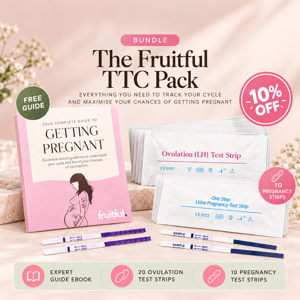 Fruitful TTC Cycle Pack with 20 ovulation test strips, 10 pregnancy test strips and free Complete Guide to Getting Pregnant