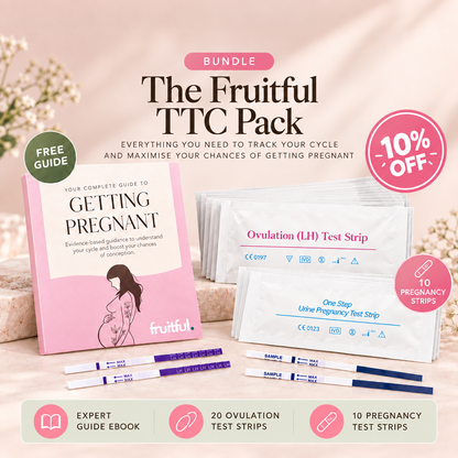 Fruitful TTC Cycle Pack with 20 ovulation test strips, 10 pregnancy test strips and free Complete Guide to Getting Pregnant
